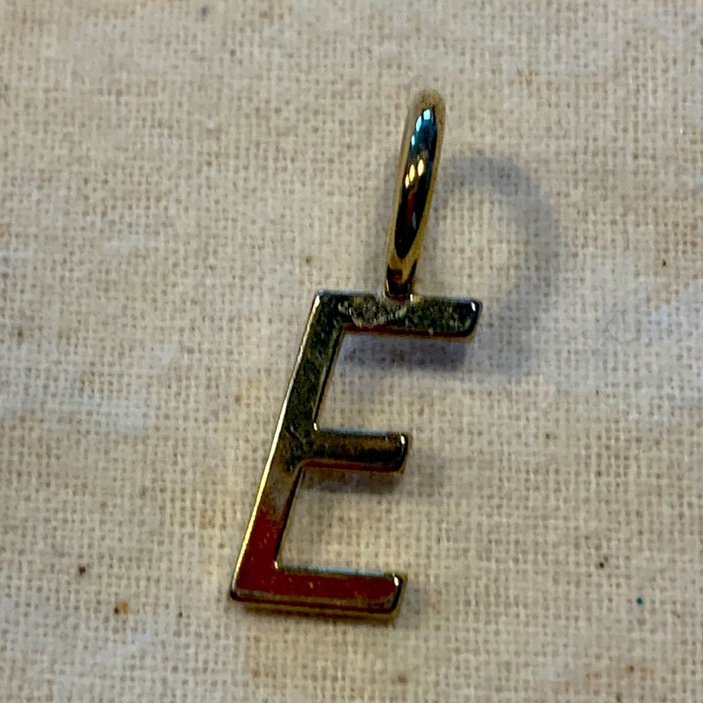 Molly beads gold filled letter “E” charm